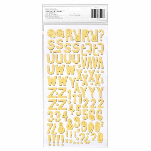 American Crafts Thickers – Niki Riki – Sunflower – Glitter Letter Stickers – 186 pcs