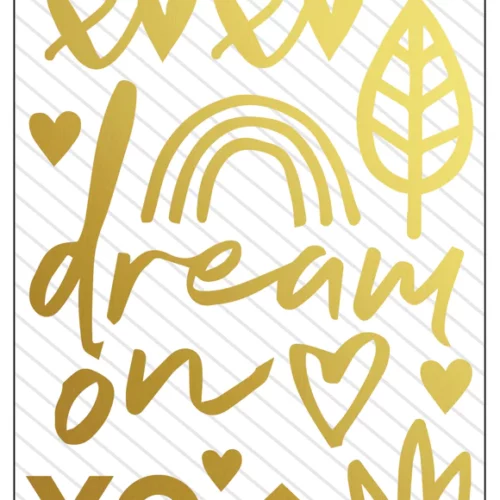 Pinkfresh Studio – Dream On – Gold Acrylic Mirror Stickers