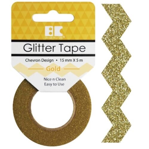 Best Creation – Glitter Tape – Chevron Design – Gold