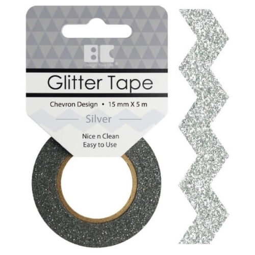Best Creation – Glitter Tape – Chevron Design – Silver