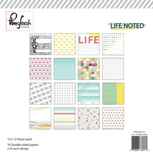 Pinkfresh Studio – Life Noted – 12 x 12 Paper Pad