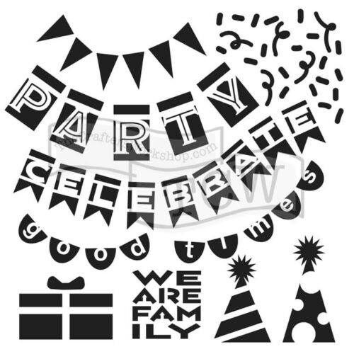 The Crafter´s Workshop – 6 x 6 Inch Stencil – Mini Party Banners