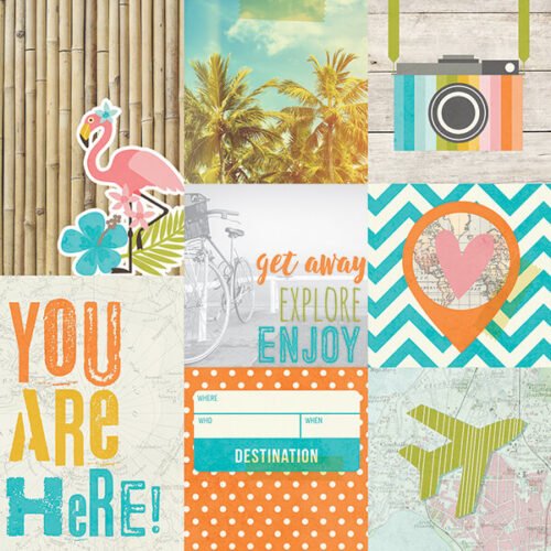 Simple Stories – You Are Here – 4×4 4×6 Vertical Journaling Card Elements Paper 12×12 Inch