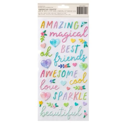 Aufkleber: American Crafts – Paige Evans – Blooming Wild – Phrases – Thickers