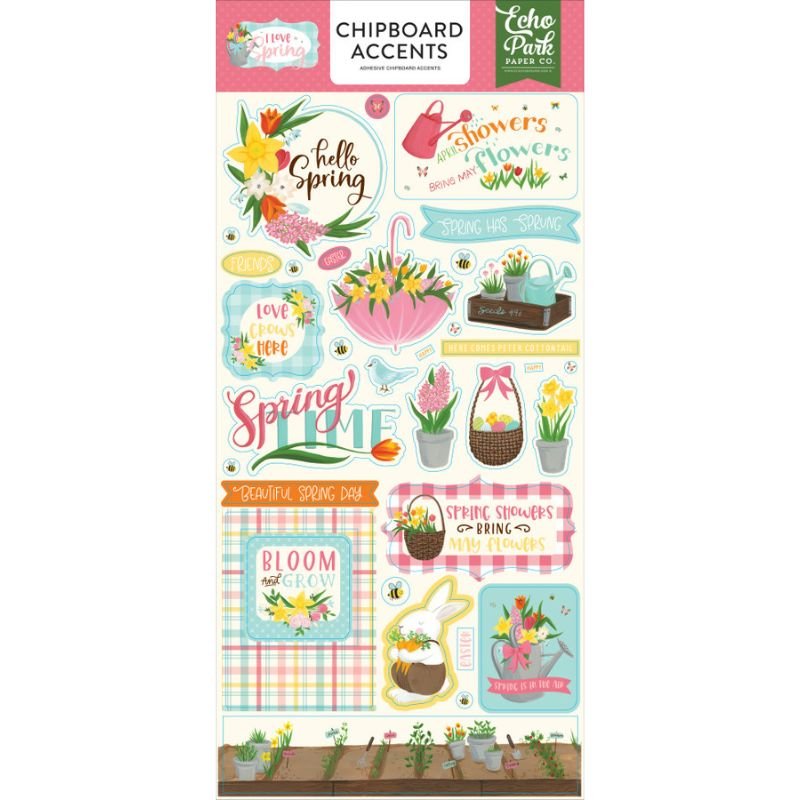 Chipboard-Aufkleber: Echo Park - I Love Spring