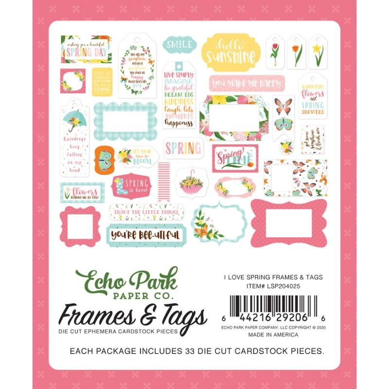 Stanzteile: Echo Park - I Love Spring - Frames & Tags – Bild 3