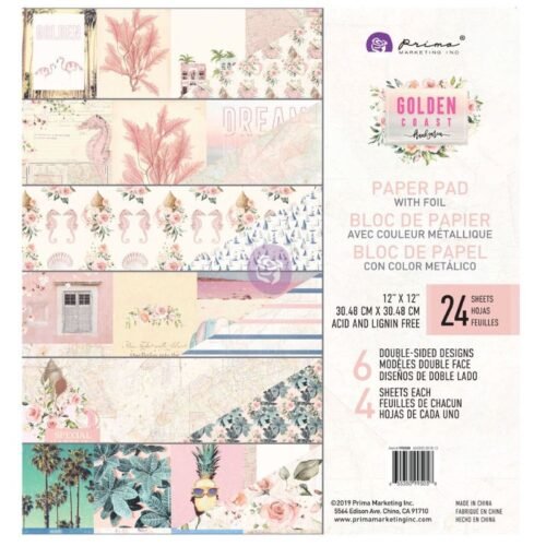 Papierblock: Prima Marketing – Golden Coast –  12 x 12