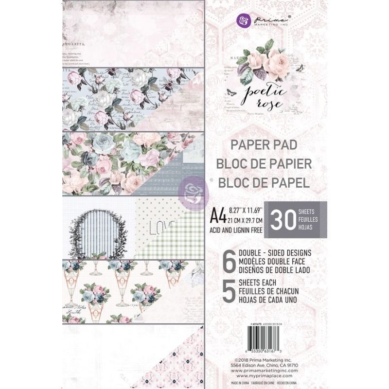 Papierblock: Prima Marketing - Poetic Rose - A4