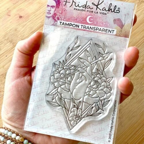 Acrylstempel: Love in the Moon – Frida Kahlo – Goldene Hand