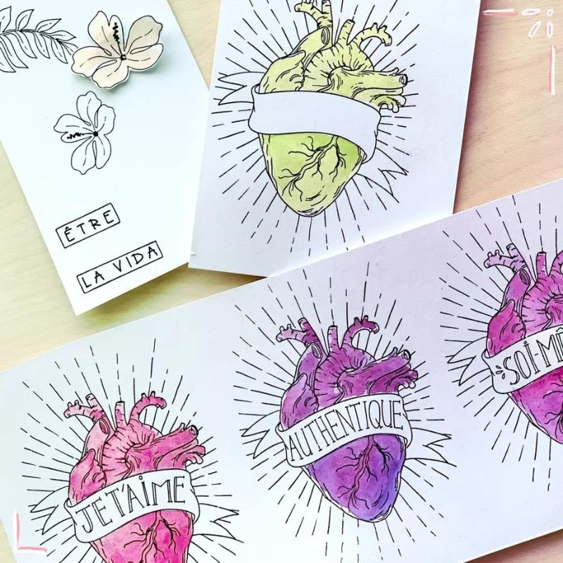 Acrylstempel: Love in the Moon - Frida Kahlo - Viva La Vida – Bild 3