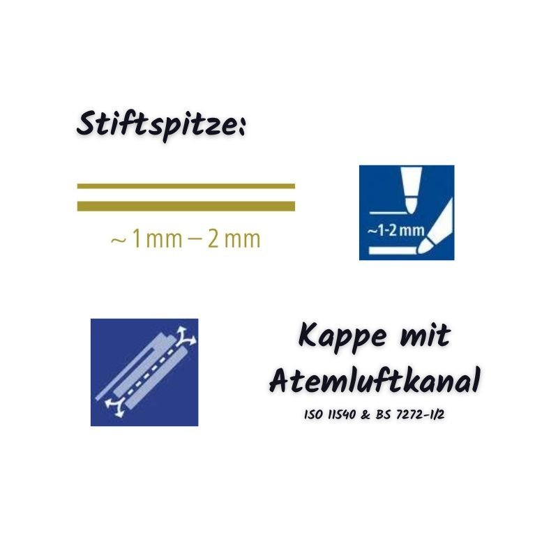 Filzstift: Staedtler®8323 - Metall Marker Blister - Gold-Silber-Weiss – Bild 2
