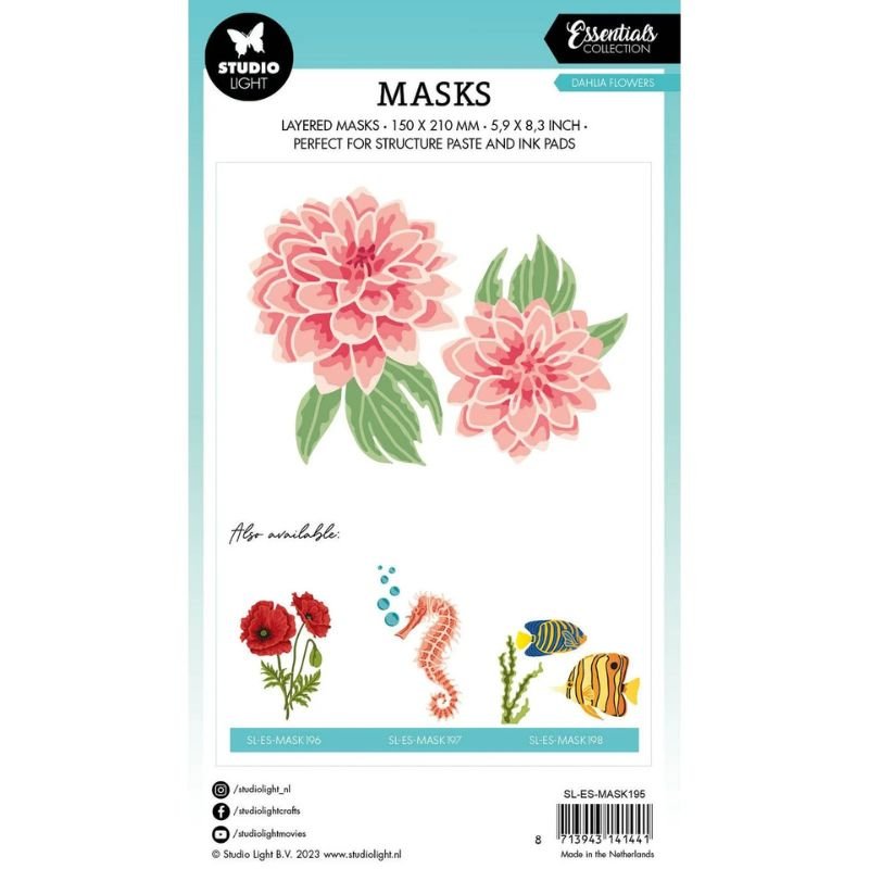 Schablone: Studio Light - Essentials - Dahlia Flowers – Bild 2