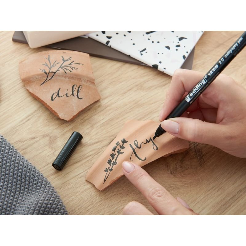 Kalligraphiestifte: Edding - 1255 Set Schwarz 3 Stück – Bild 5