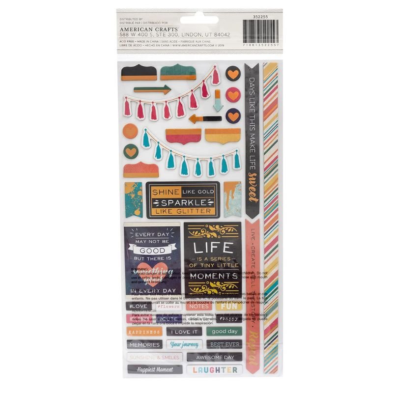 Aufkleber: American Crafts - Vicki Boutin - Thickers - Wildflower & Honey – Bild 2