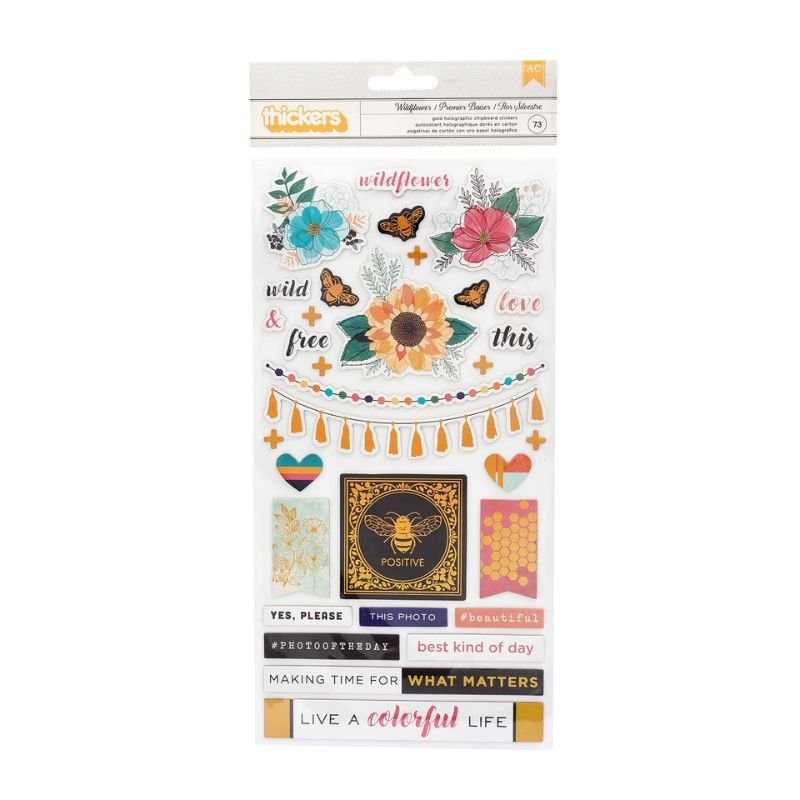 Aufkleber: American Crafts - Vicki Boutin - Thickers - Wildflower & Honey