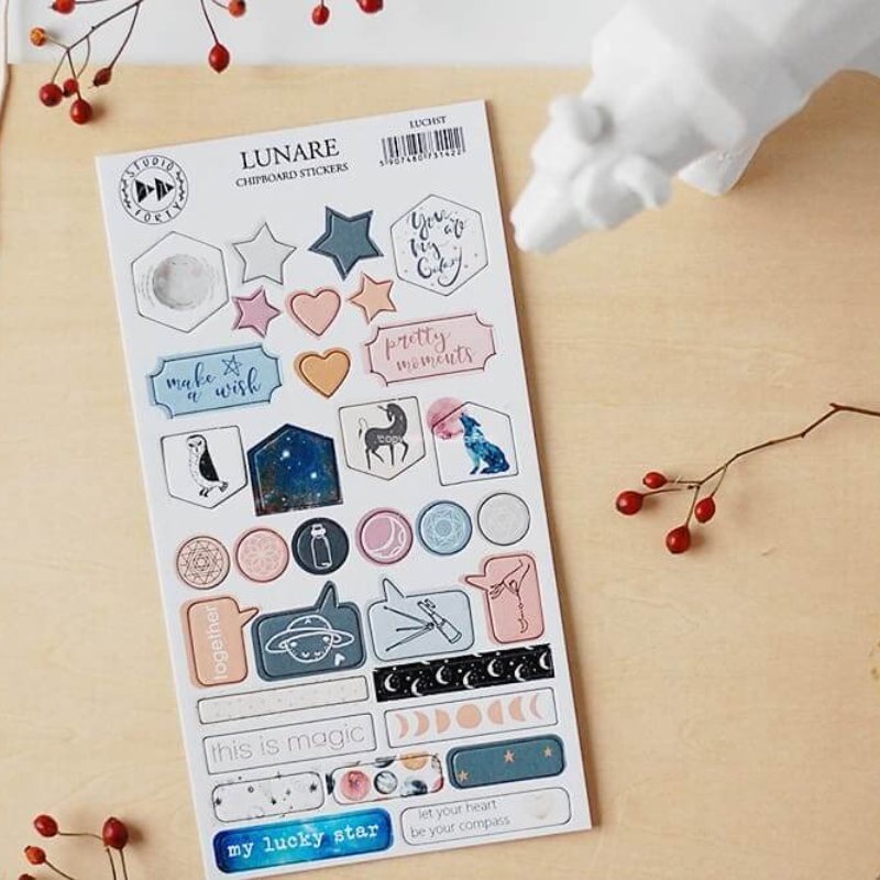 Studio Forty – Lunare – Chipboard Sticker