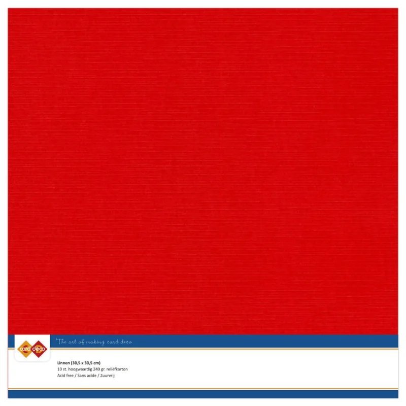 Papier: Card Deco – Leinenkarton- Rot