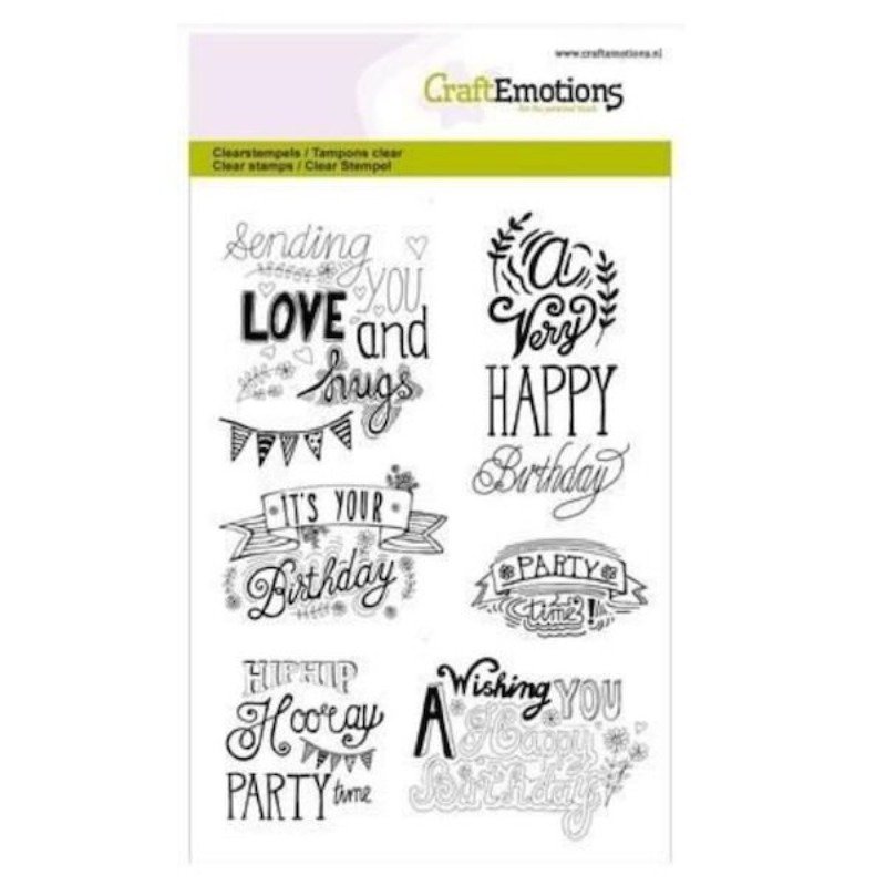 Acrylstempel: CraftEmotions – Birthday Handlettering