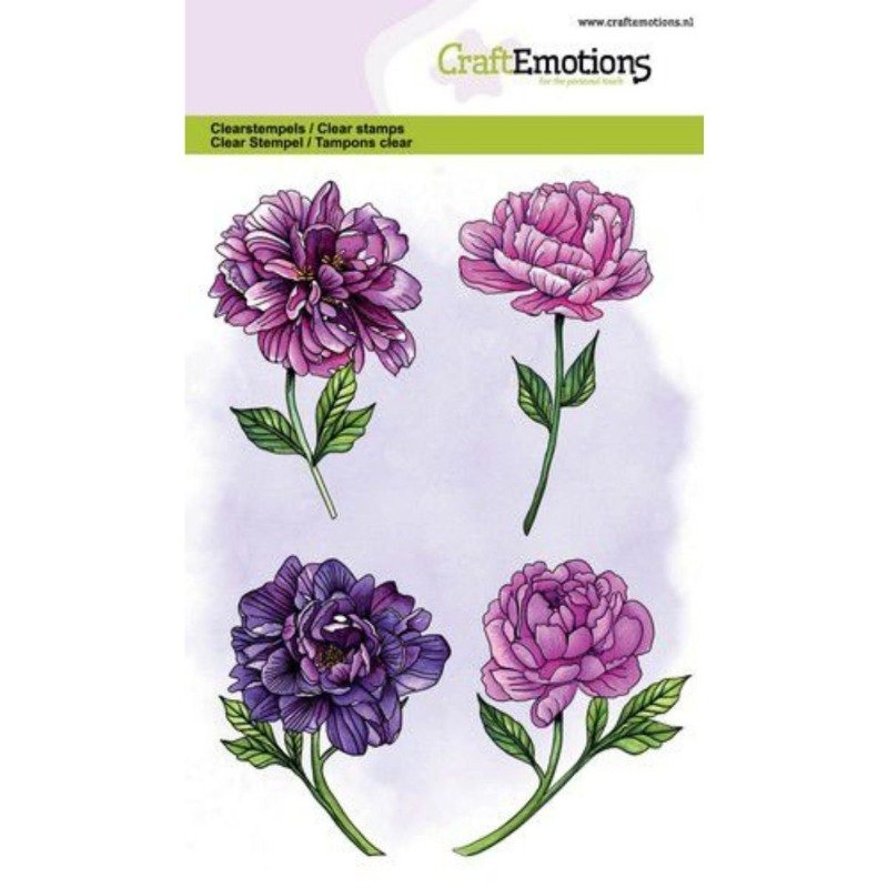 Acrylstempel: CraftEmotions – Pfingstrose