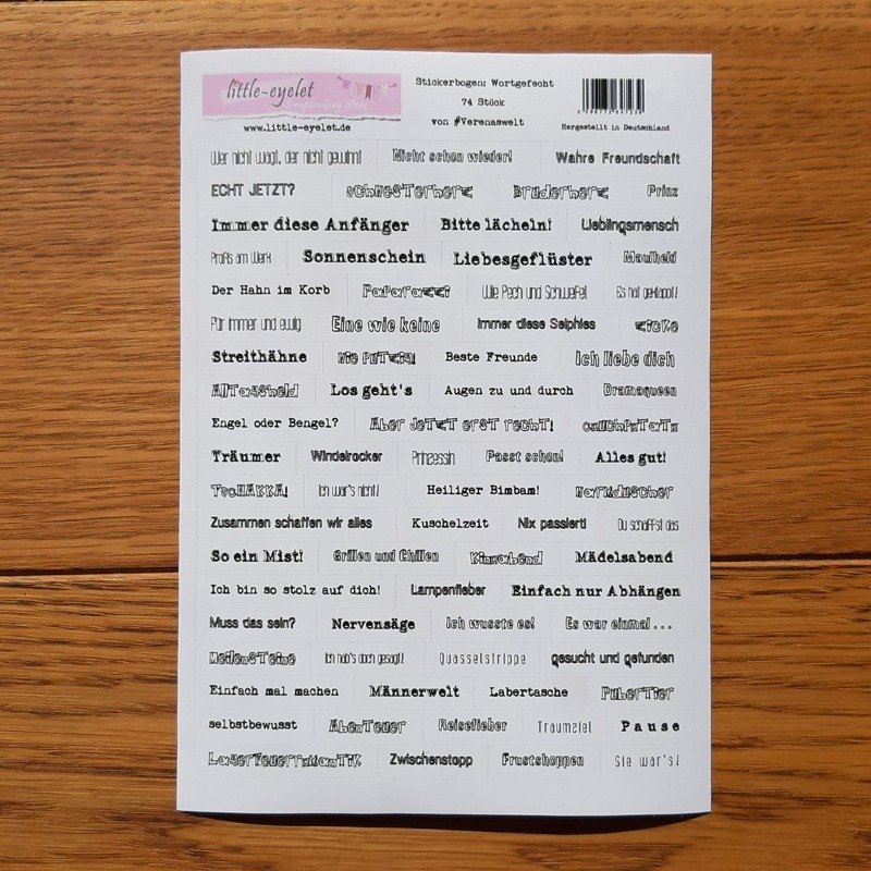 Stickerbogen Wortgefecht 74 pcs