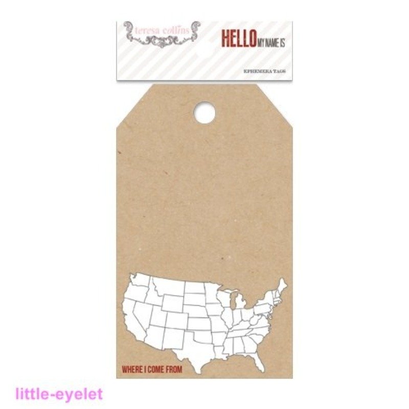 Teresa Collins – Hello My Name Is – 20 Ephemera Tags