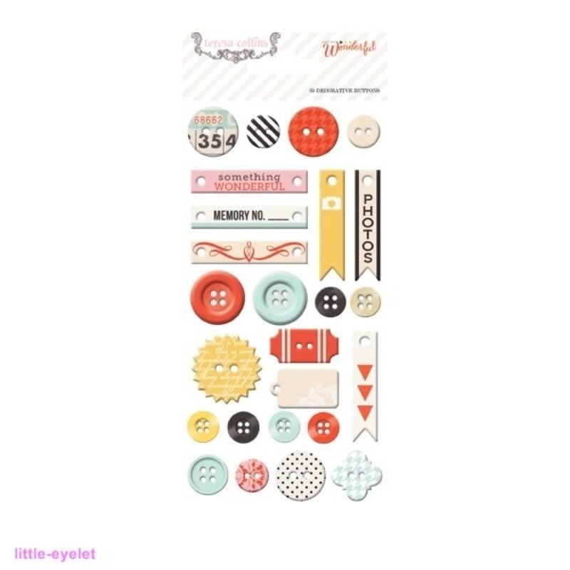 Teresa Collins - Something Wonderful - Decorative Buttons 25 pcs
