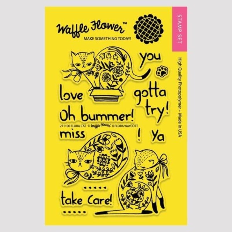 Acrylstempel: Waffle Flower - Flora Cat