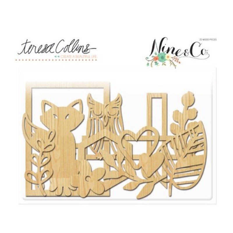 Teresa Collins – Nine & Co – Decorative Wood Pieces / Wood Veneers – 20 pcs