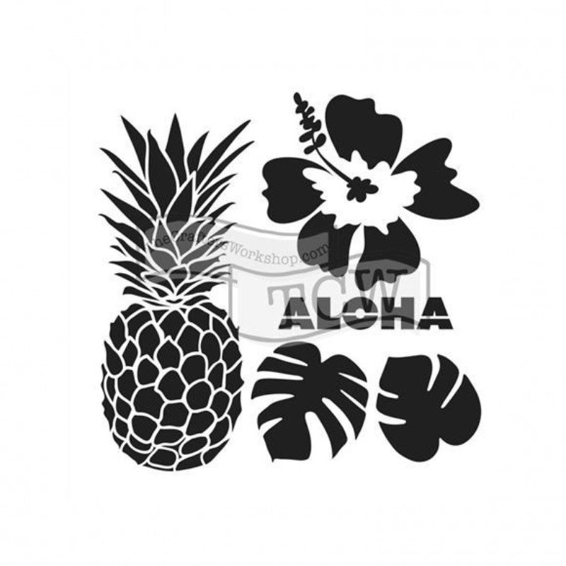 Stencil - Aloha - von The Crafter´s Workshop 6 x 6 Inch filigrane Schablone