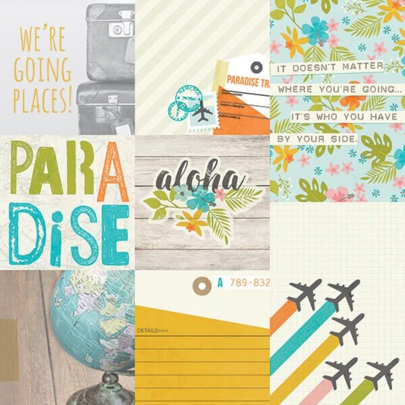 Simple Stories – You Are Here – 4×4 4×6 Vertical Journaling Card Elements Paper 12×12 Inch