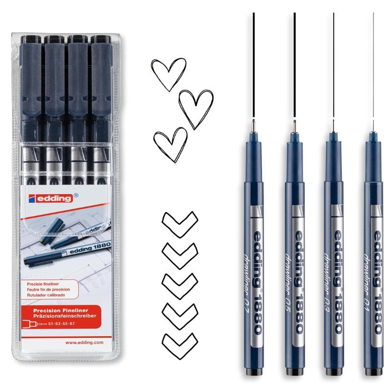 Fineliner-Set: Edding 1880 Schwarz – Bild 6