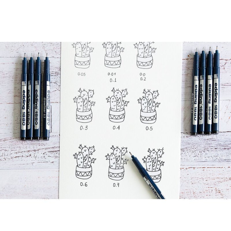 Fineliner-Set: Edding 1880 Schwarz