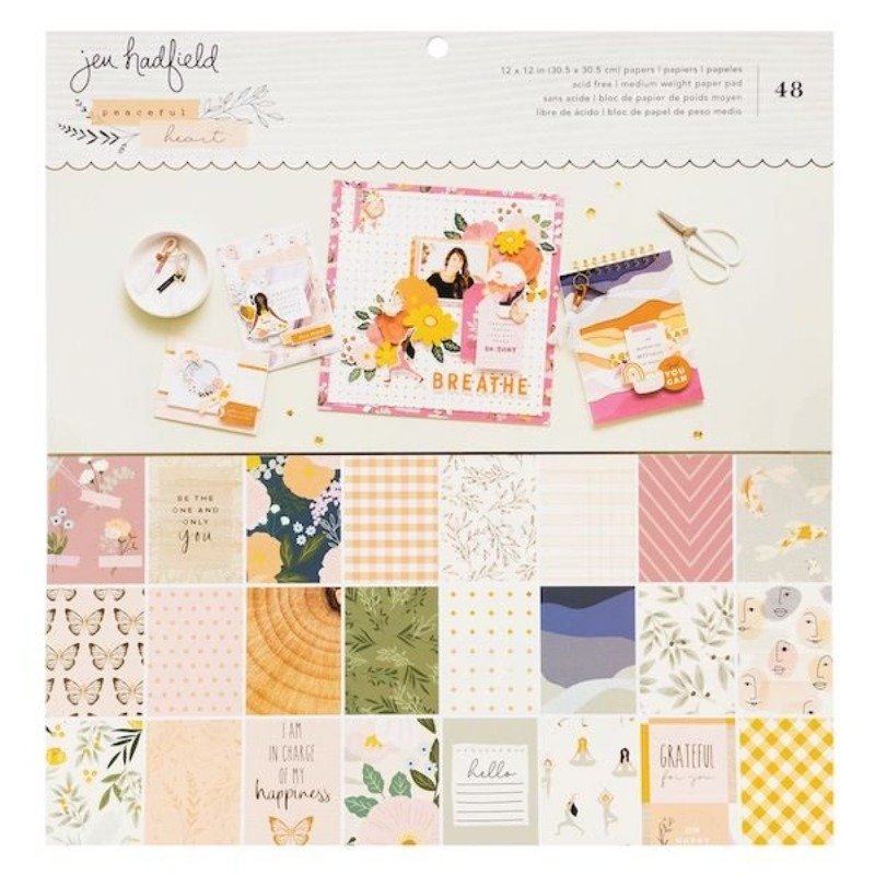 Jen Hadfield - Peaceful Heart - Paper Pad 12 x 12 Inch