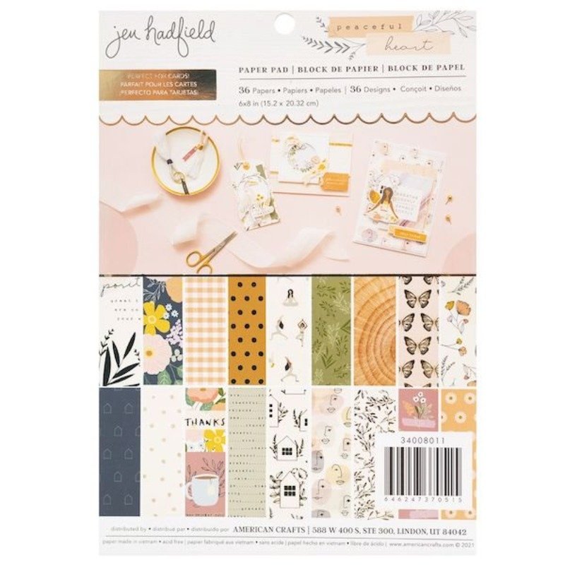 Papierblock: Jen Hadfield – Peaceful Heart – Paper Pad 6 x 8 Inch
