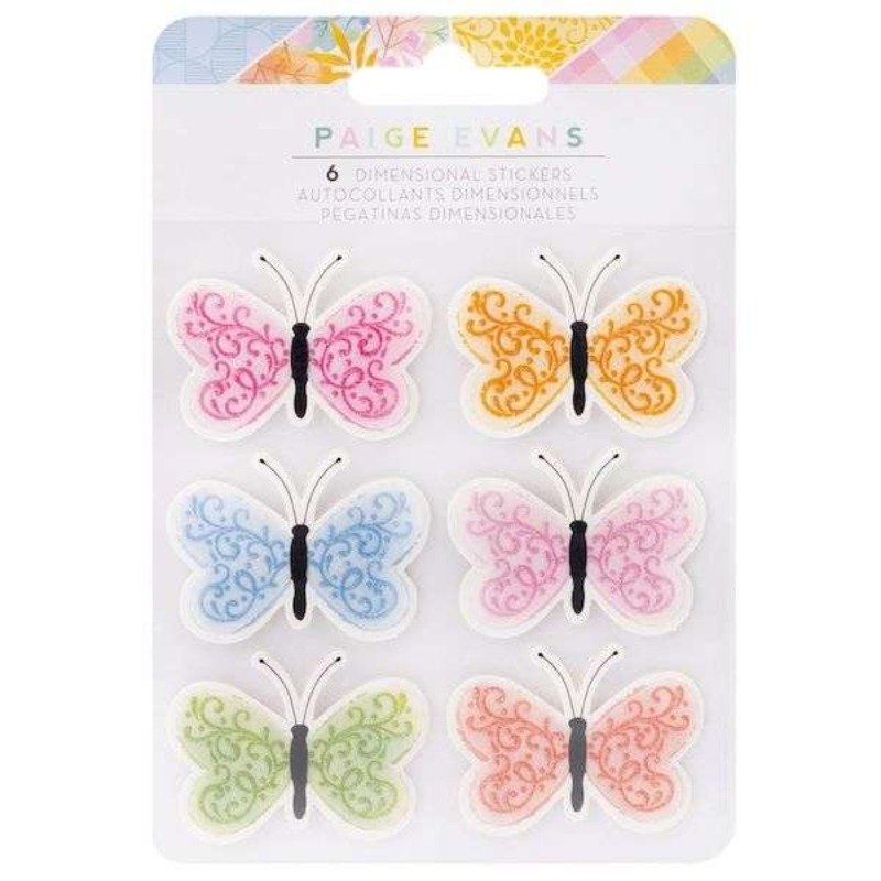 Paige Evans – Garden Shoppe  – Dimensional Butterflies Sticker