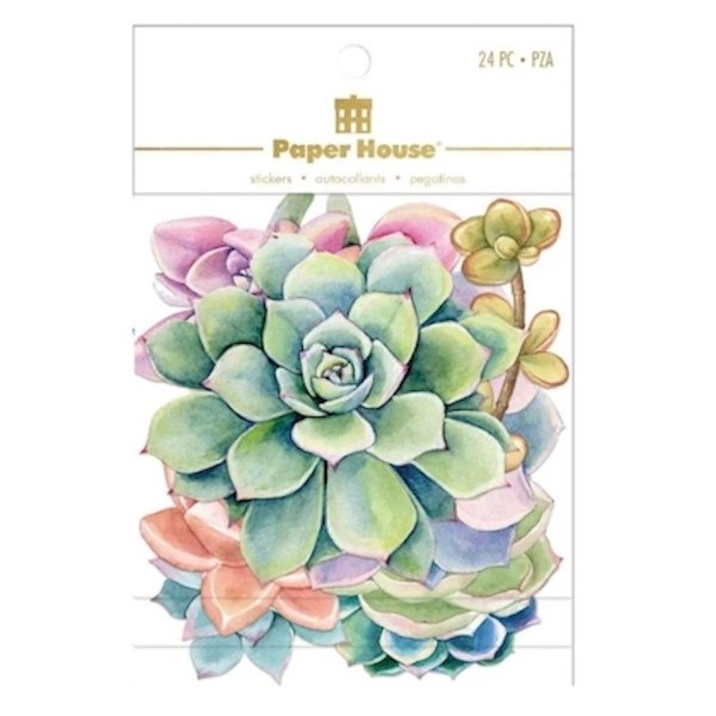 Paper House Scrapbook Stickers – Sukkulenten – Die Cut Sticker Pack