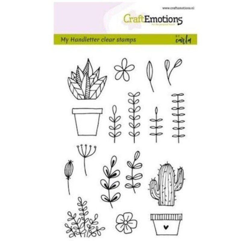 Acrylstempel: CraftEmotions – My Handletter – Hausgemachte florale Bilder