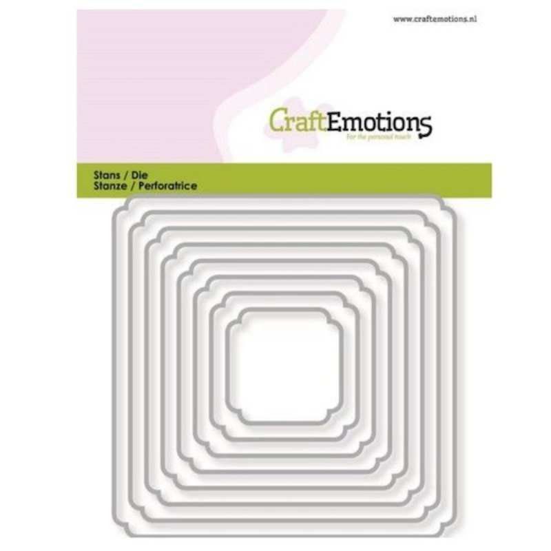 CraftEmotions Dies – Quadrate Ecke Doppelrund Card