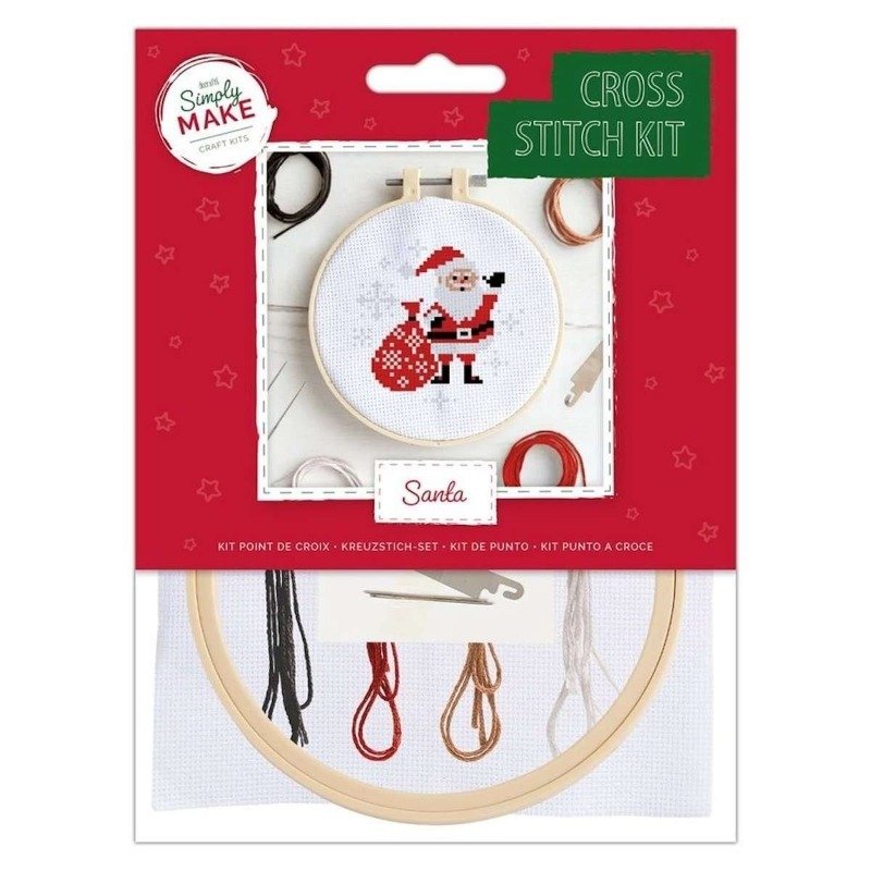 Stick-Set: Docrafts - Simply Make - Kreuzstich-Set Weihnachten - Santa – Bild 3