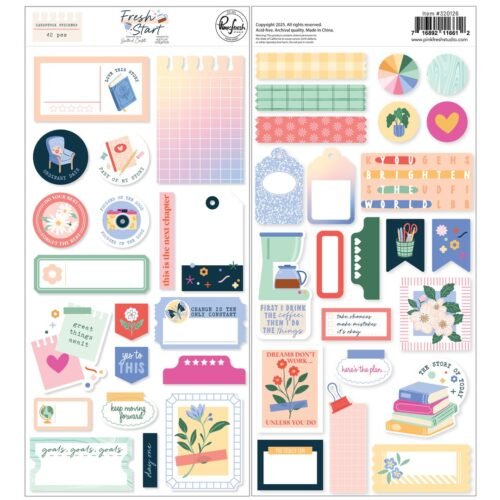 Aufkleber: Pinkfresh Studio – Fresh Start – Cardstock Sticker