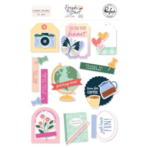 Aufkleber: Pinkfresh Studio – Fresh Start – Layered Sticker