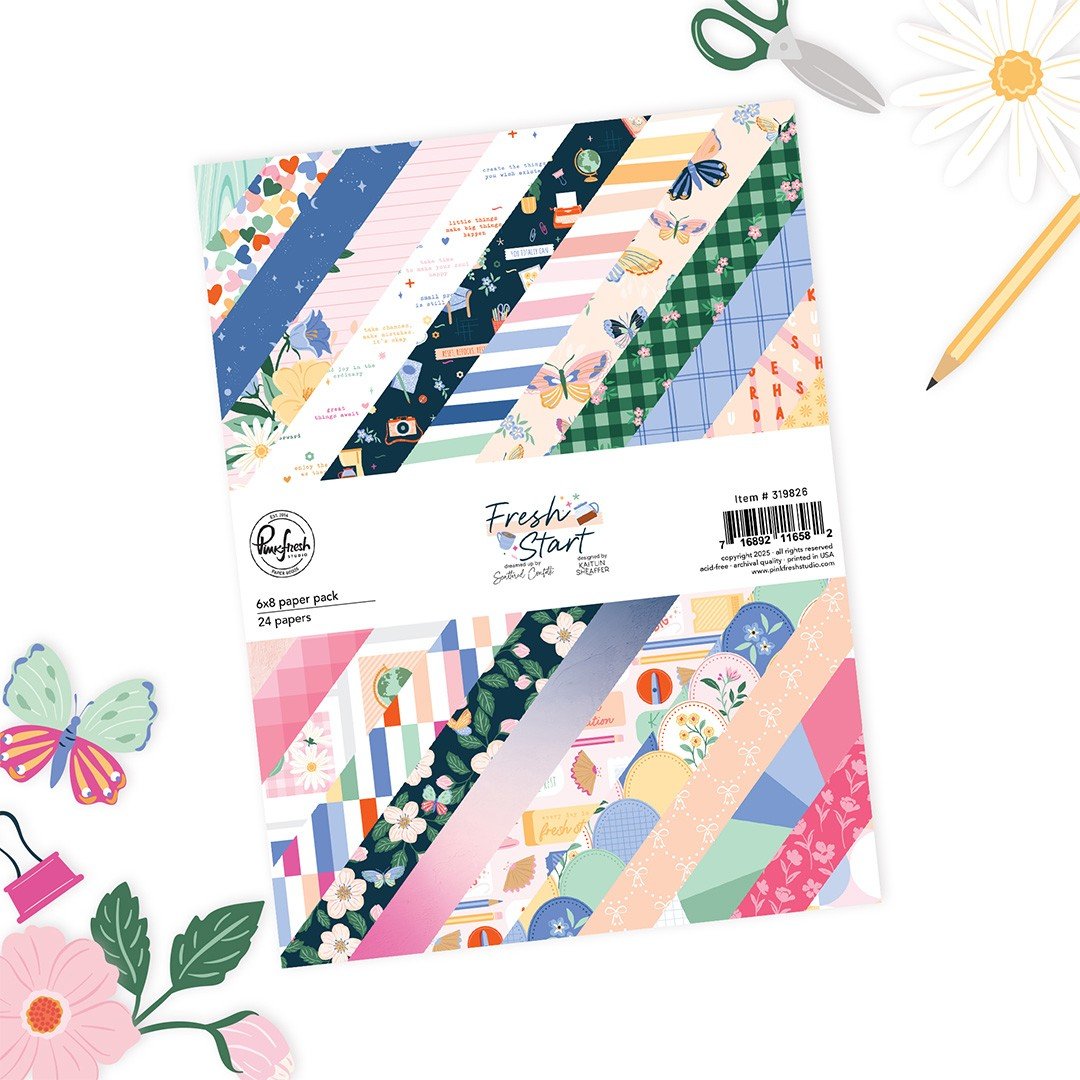 Papierblock: Pinkfresh Studio - Fresh Start - 6 x 8 Inch Paper Pad