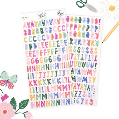 Buchstabenaufkleber: Pinkfresh Studio – Fresh Start – Puffy Alpha Sticker