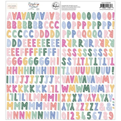 Buchstabenaufkleber: Pinkfresh Studio – Fresh Start – Puffy Alpha Sticker