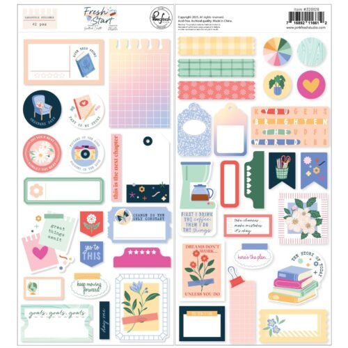 Aufkleber: Pinkfresh Studio – Fresh Start – Cardstock Sticker