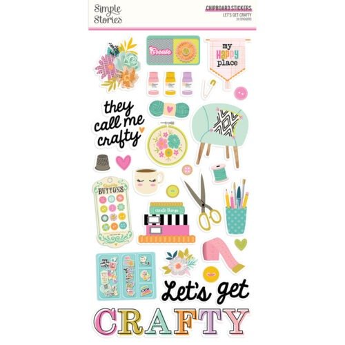 Chipboard: Simple Stories – Let’s Get Crafty – 6×12 Inch Chipboard