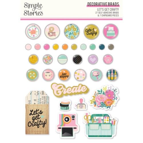 Brads: Simple Stories – Let’s Get Crafty – Decorative Brads