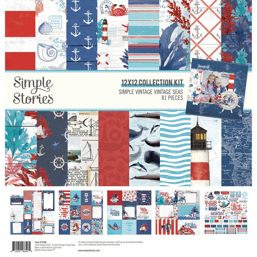 Kollektions-Kit: Simple Stories - Simple Vintage Vintage Seas - Collection Kit 12x12 Inch