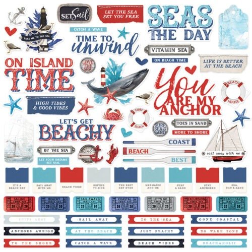 Aufkleber: Simple Stories – Simple Vintage Vintage Seas – Cardstock Stickers