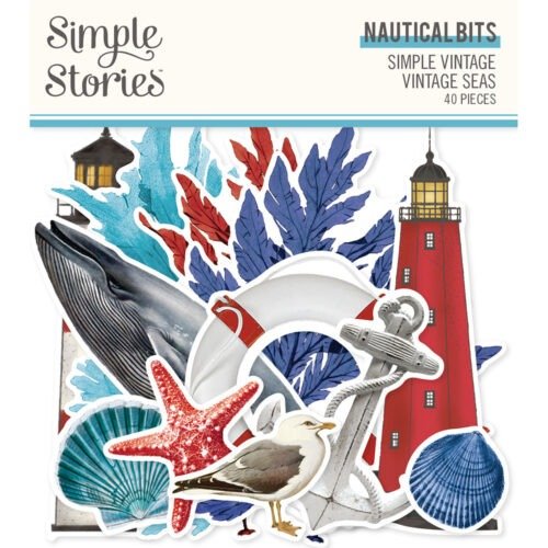 Verzierungen: Simple Stories – Simple Vintage Vintage Seas – Nautical Bits & Pieces